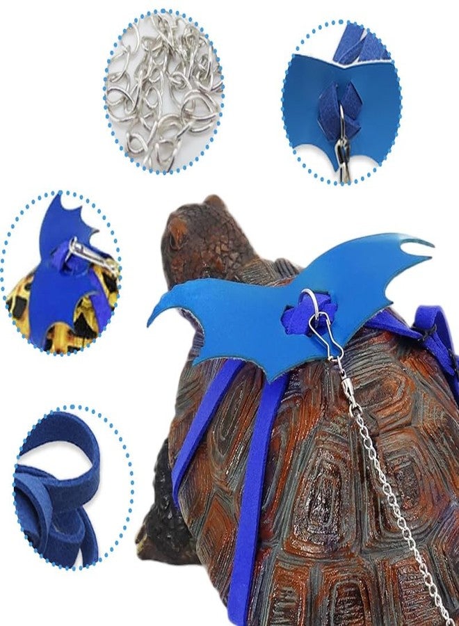 hokable Turtle Harness and Leash with Wings- Harness Strap Chest Collar Adjustable Rope Walking for Turtle Reptile(Blue S - Image 4